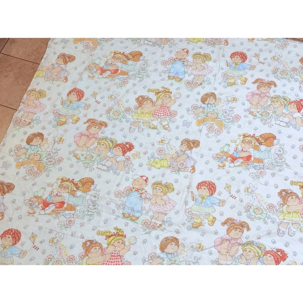 Vintage 1983 Cabbage Patch Kids Quilted Comforter Blanket 84x68 OAA Inc CLEAN!